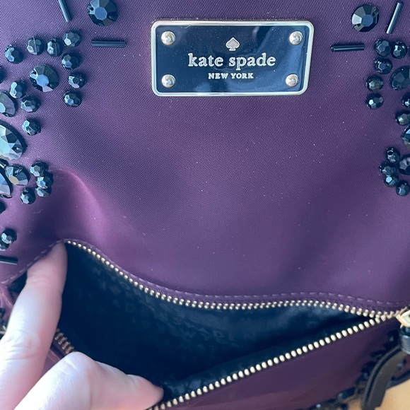 Kate Spade Wilson Road Bradley Backpack plumb with black embellishments - Picture 16 of 16